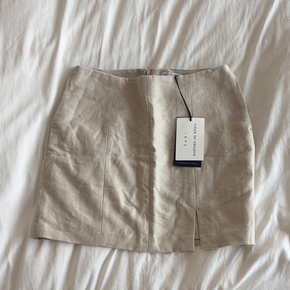 Tiger of Sweden Linen Beige Mini Skirt
